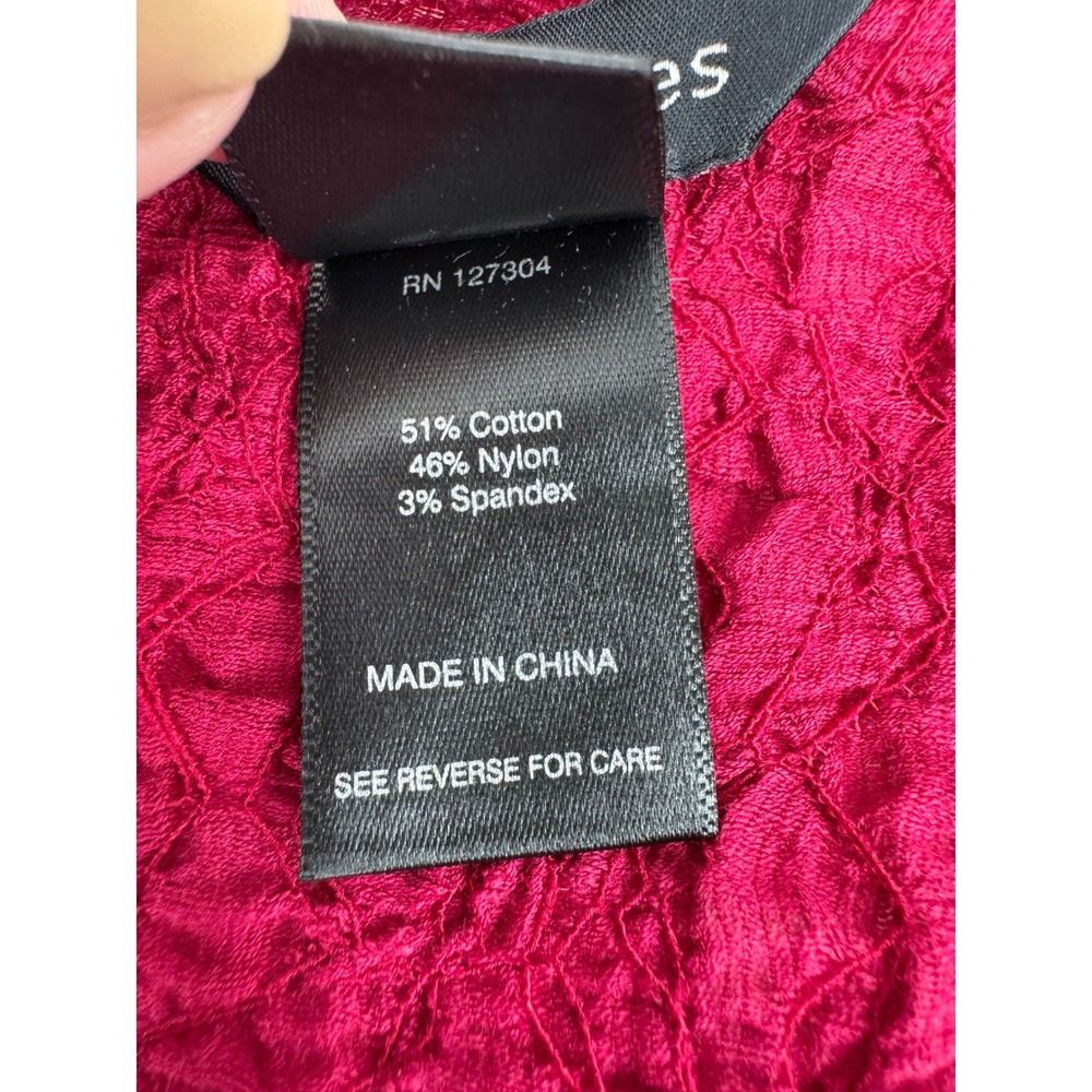 New Ali Miles Tunic Top Magenta Pink Crinkle Textured Asymmetrical Size 2X - Picture 8 of 8